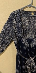 Blue Patterned Maxi Dress